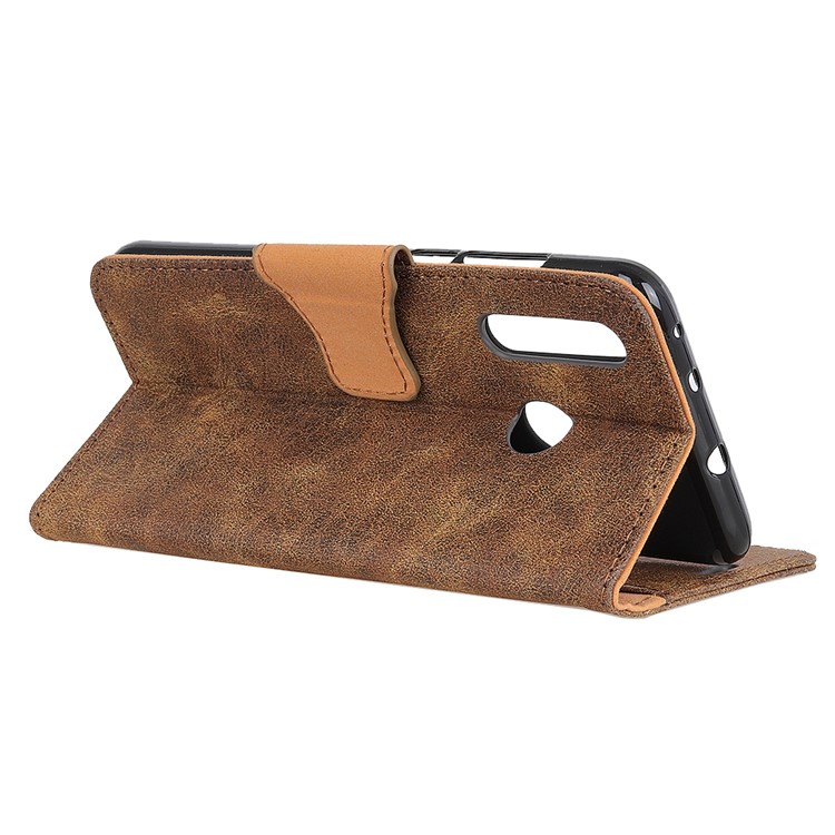 Vintage Style Leather Wallet Case for Samsung Galaxy M40 - Coffee-11