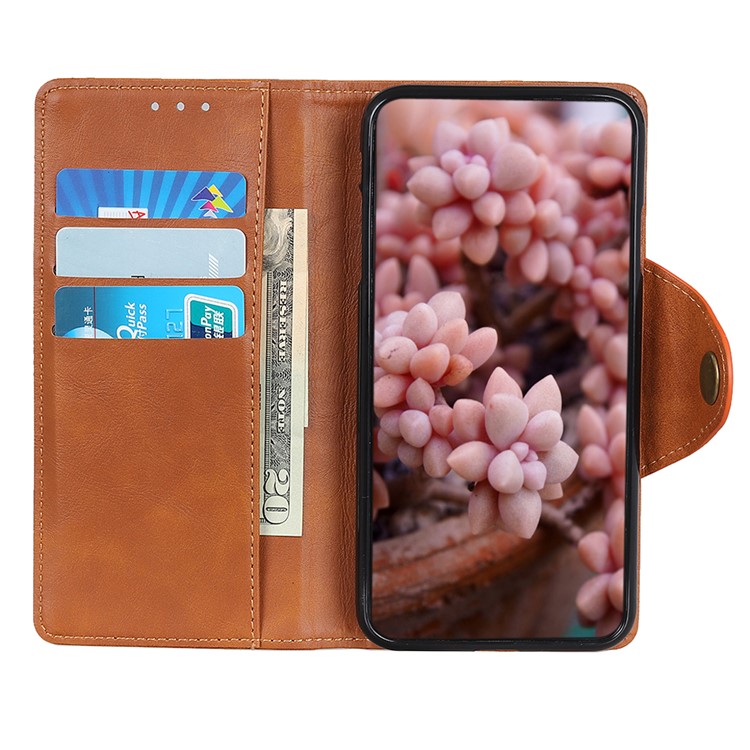 Wallet Leather Stand Case for Samsung Galaxy A10e - Brown-3