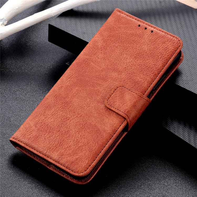 Litchi Texture Leather Wallet Phone Shell for Samsung Galaxy A10e - Brown-11