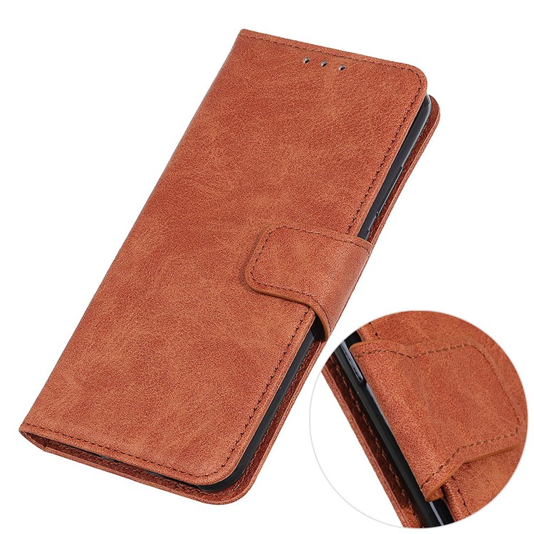 Litchi Texture Leather Wallet Phone Shell for Samsung Galaxy A10e - Brown-3