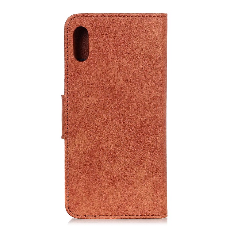 Litchi Texture Leather Wallet Phone Shell for Samsung Galaxy A10e - Brown-9