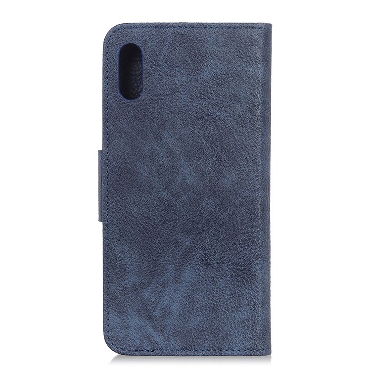 Litchi Texture Leather Wallet Phone Shell for Samsung Galaxy A10e - Blue-9