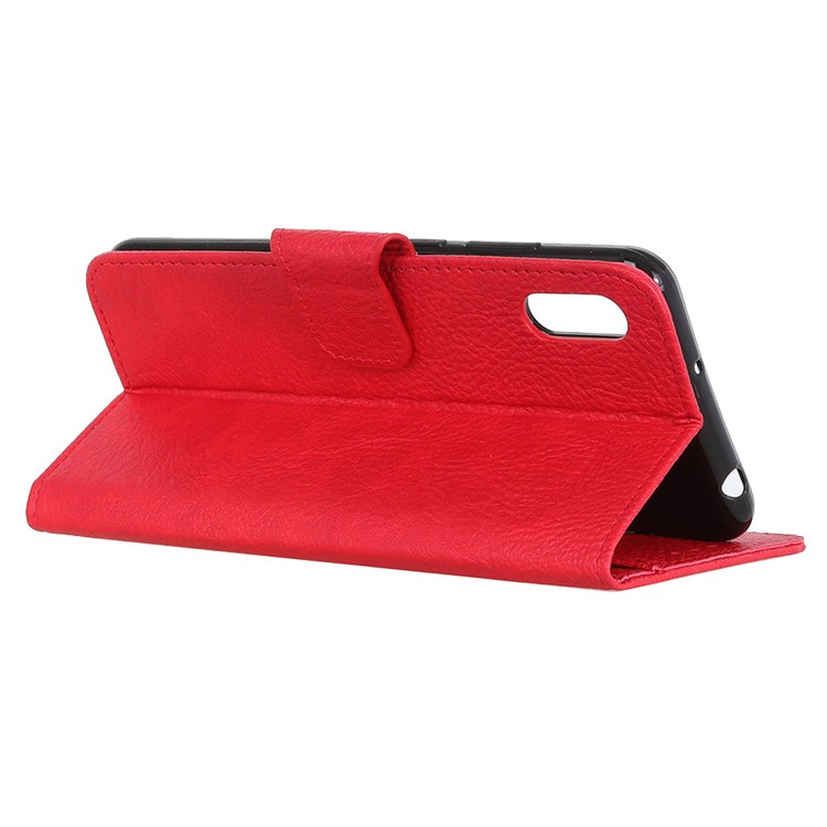 Litchi Texture Leather Wallet Phone Shell for Samsung Galaxy A10e - Red-10