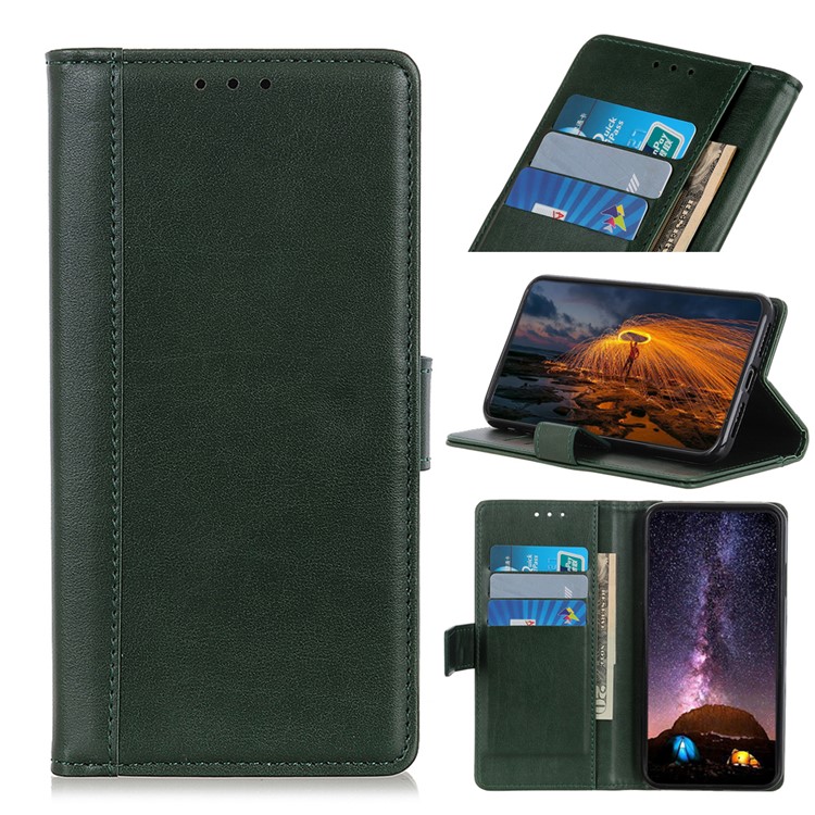 PU Leather Wallet Stand Case Cover for Samsung Galaxy A10e - Green-1