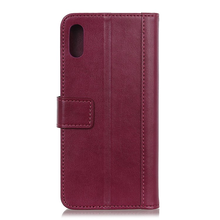 PU Leather Wallet Stand Case Cover for Samsung Galaxy A10e - Wine Red-8