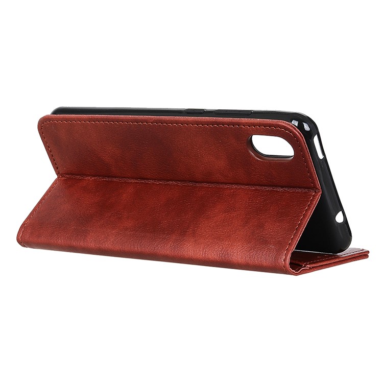 Auto-absorbed PU Leather Phone Cover for Samsung Galaxy A10e - Brown-5