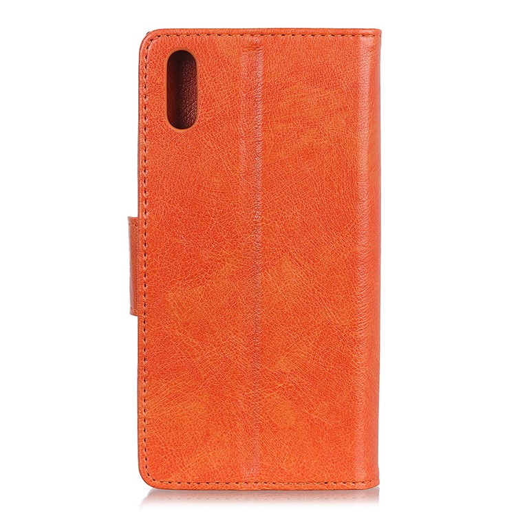 Nappa Texture Split Leather Wallet Phone Cover for Samsung Galaxy A10e - Orange-10