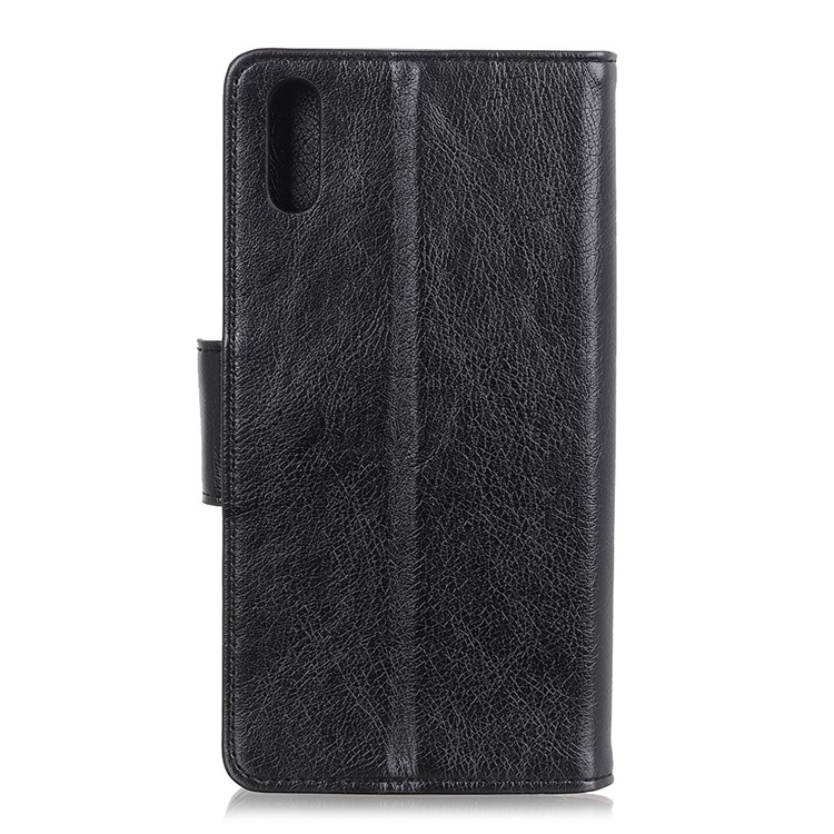 Nappa Texture Split Leather Wallet Phone Cover for Samsung Galaxy A10e - Black-10