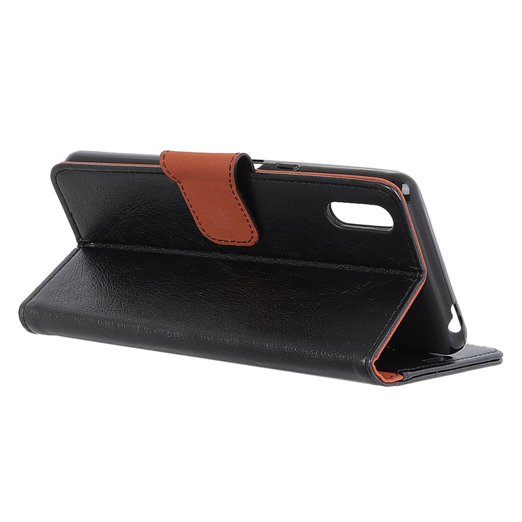Nappa Texture Split Leather Wallet Phone Cover for Samsung Galaxy A10e - Black-11