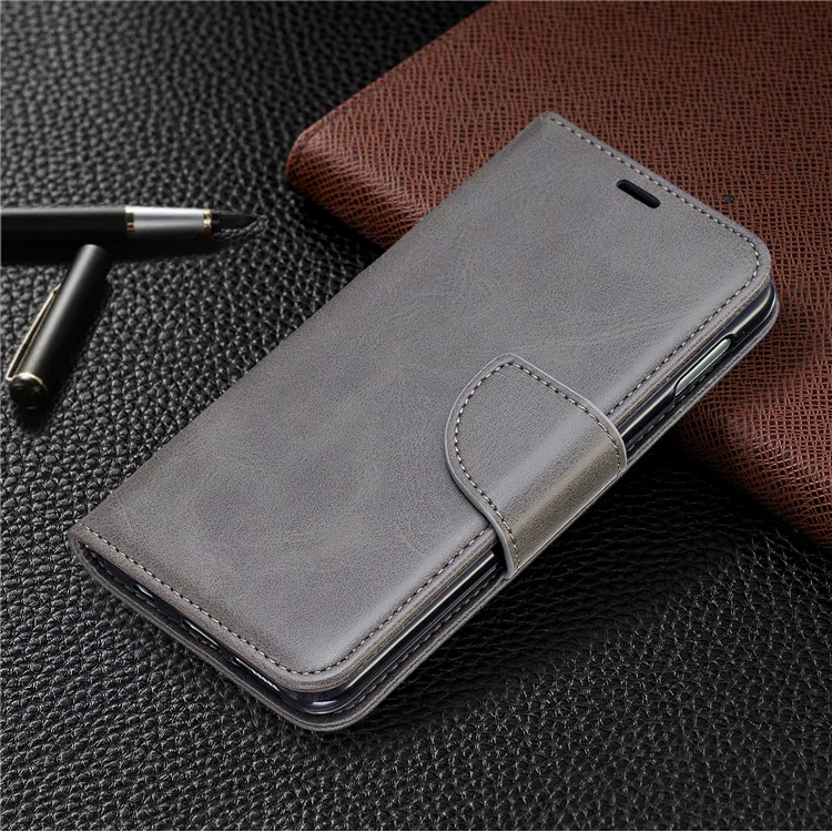 PU Leather Wallet Stand Phone Case for Samsung Galaxy S10e - Light Grey-7