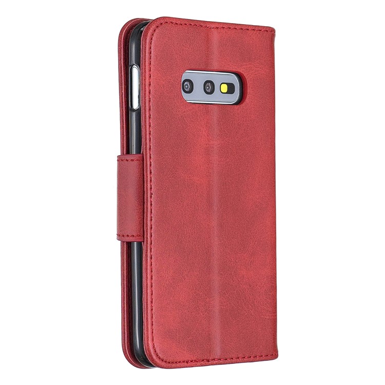 PU Leather Wallet Stand Phone Case for Samsung Galaxy S10e - Red-3