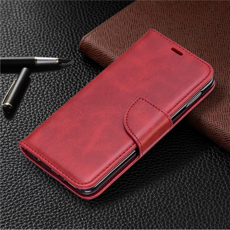 PU Leather Wallet Stand Phone Case for Samsung Galaxy S10e - Red-7