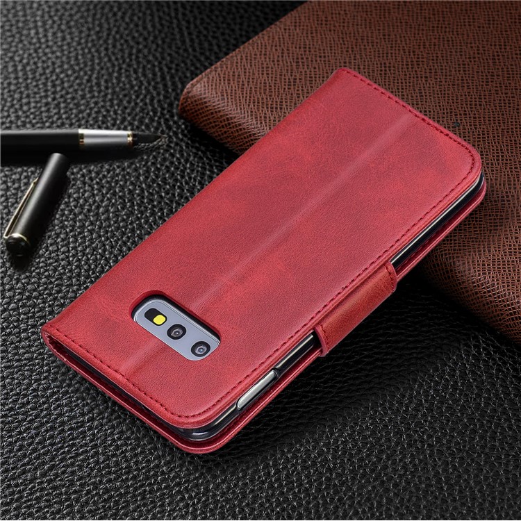 PU Leather Wallet Stand Phone Case for Samsung Galaxy S10e - Red-8