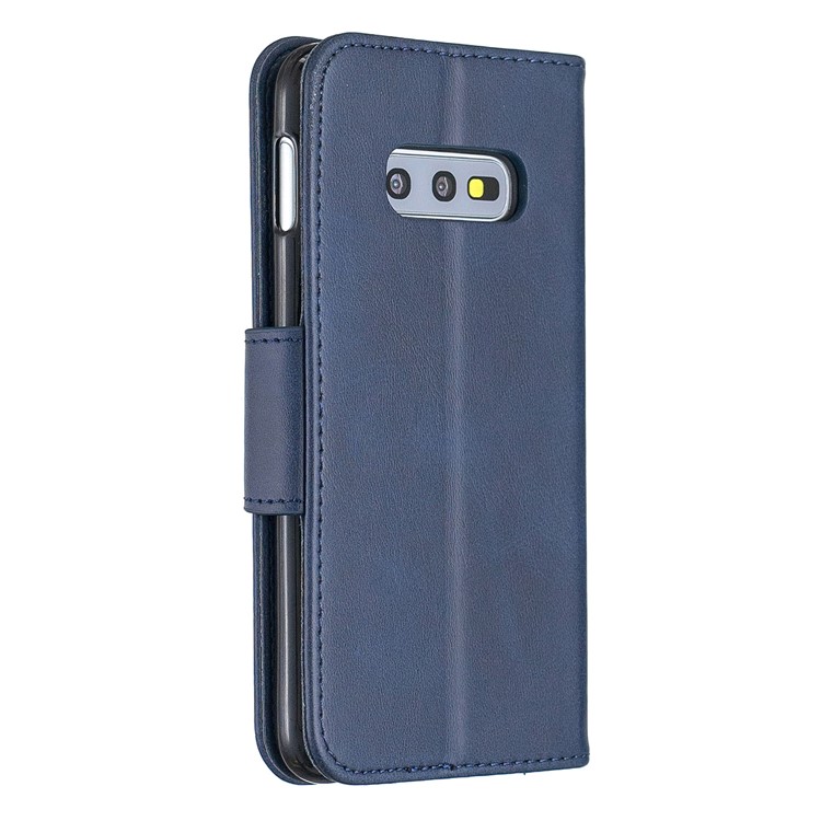 PU Leather Wallet Stand Phone Case for Samsung Galaxy S10e - Blue-3