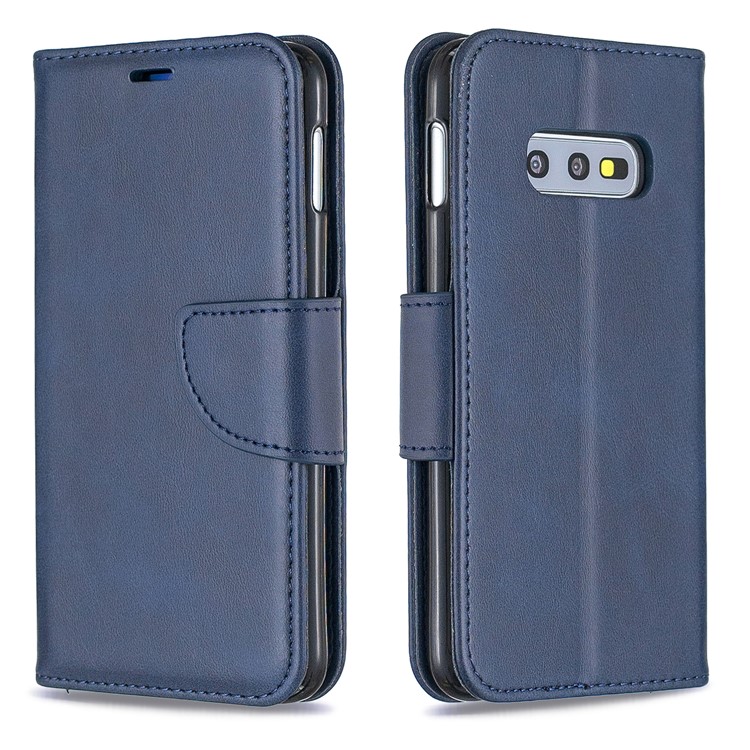 PU Leather Wallet Stand Phone Case for Samsung Galaxy S10e - Blue-4