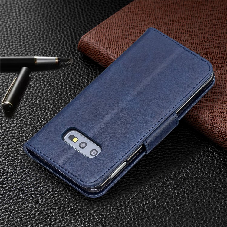 PU Leather Wallet Stand Phone Case for Samsung Galaxy S10e - Blue-8