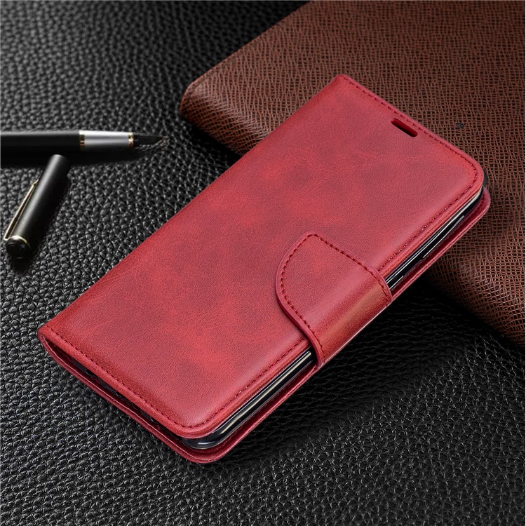 PU Leather Wallet Stand Phone Cover for Samsung Galaxy A40 - Red-7