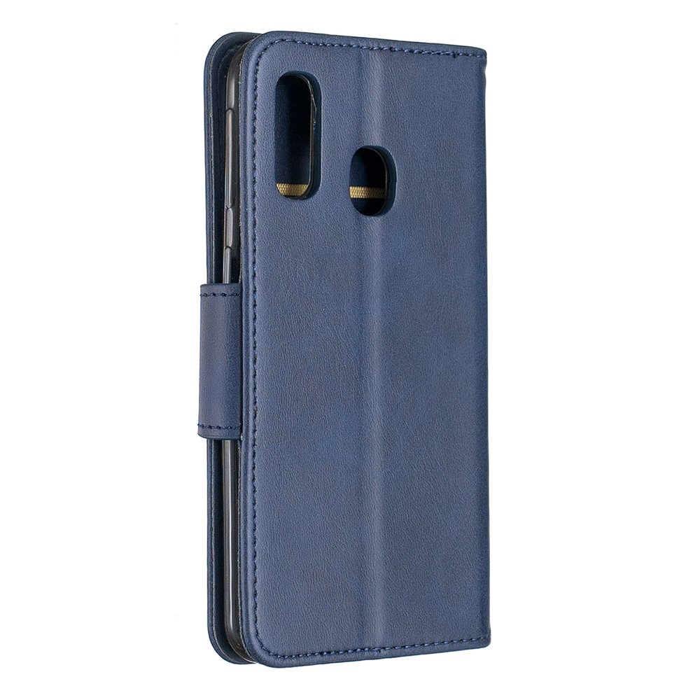PU Leather Wallet Stand Phone Cover for Samsung Galaxy A40 - Blue-3