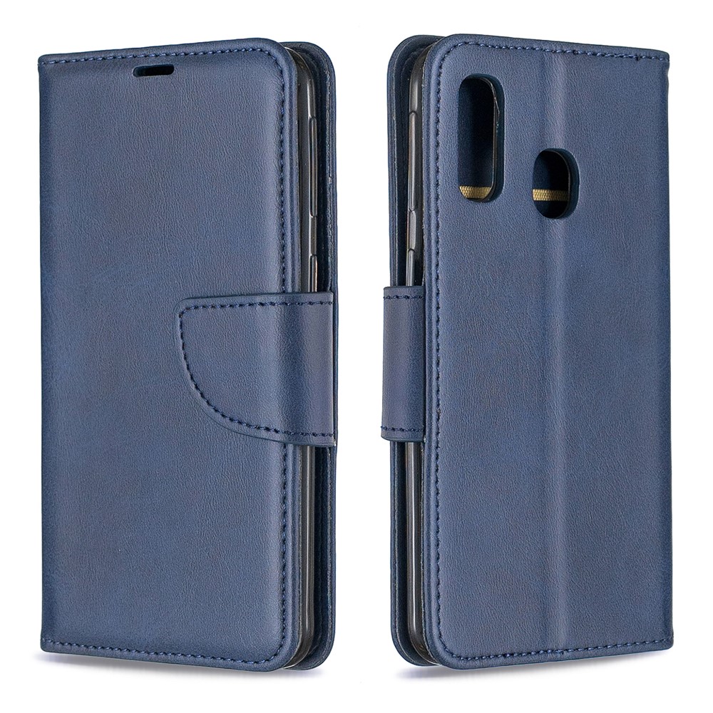 PU Leather Wallet Stand Phone Cover for Samsung Galaxy A40 - Blue-4
