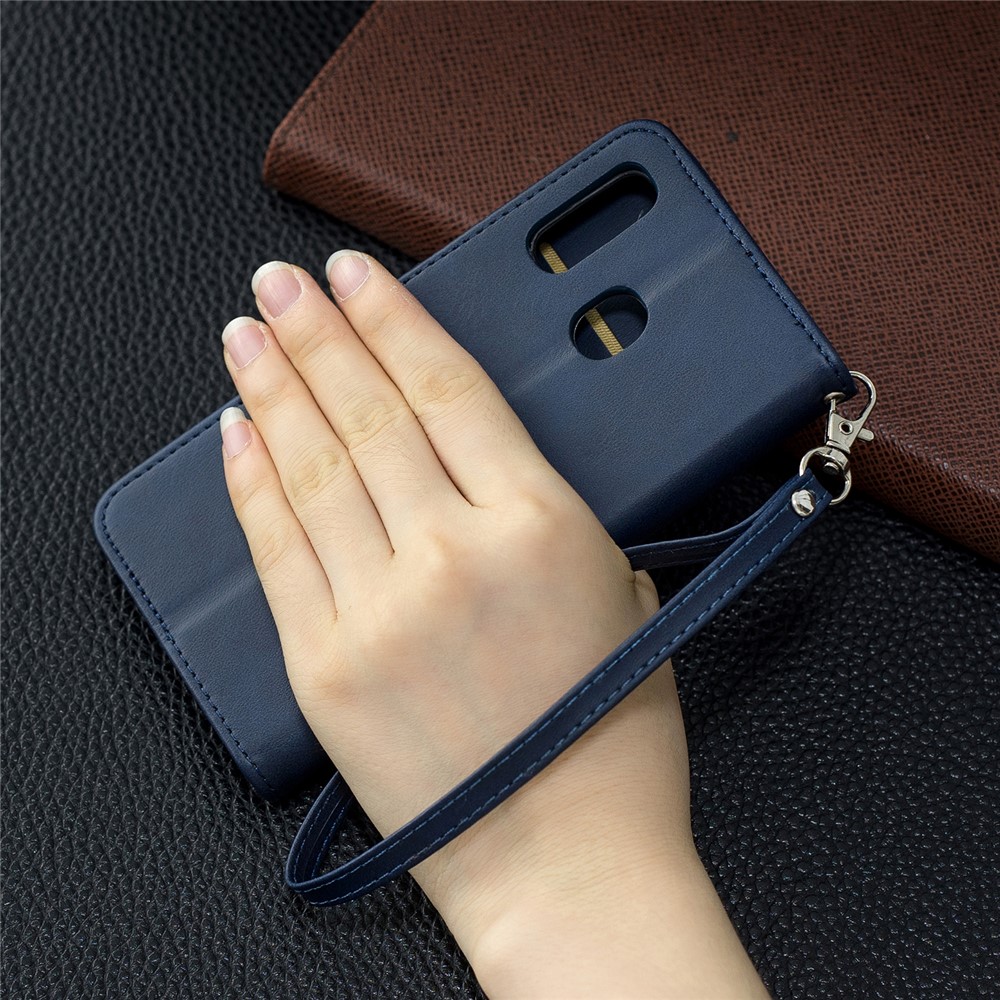 PU Leather Wallet Stand Phone Cover for Samsung Galaxy A40 - Blue-9