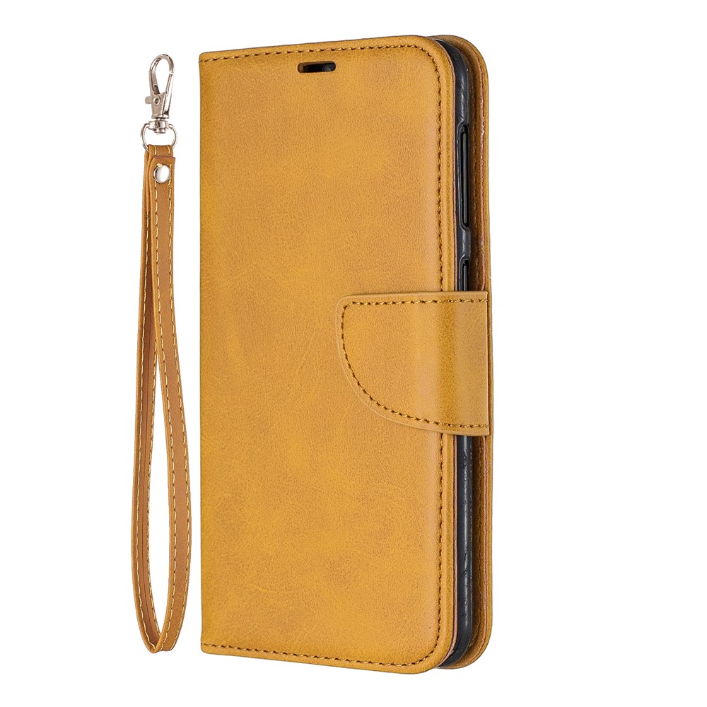 PU Leather Wallet Stand Phone Cover for Samsung Galaxy A10 / M10 - Light Brown-2