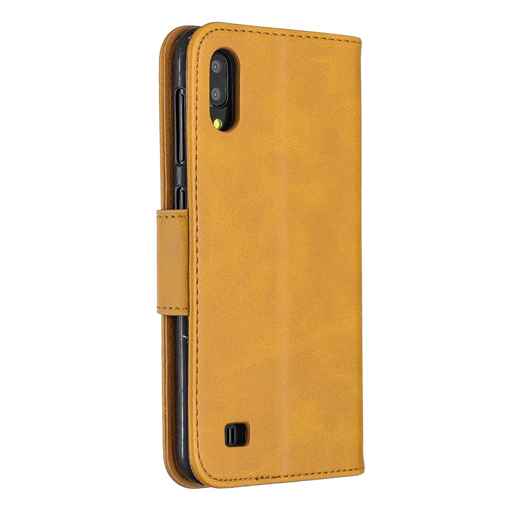 Portafoglio in Pelle PU Coperchio Del Possimento Per Samsung Galaxy A10 / M10 - Marrone Chiaro