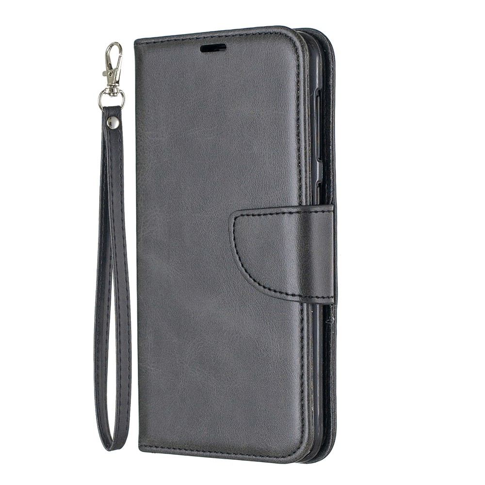 Cubierta De Cuero Del Teléfono Del Soporte De La Cartera De La PU Para La Galaxia A10 De Samsung / M10 - Gris Oscuro-2