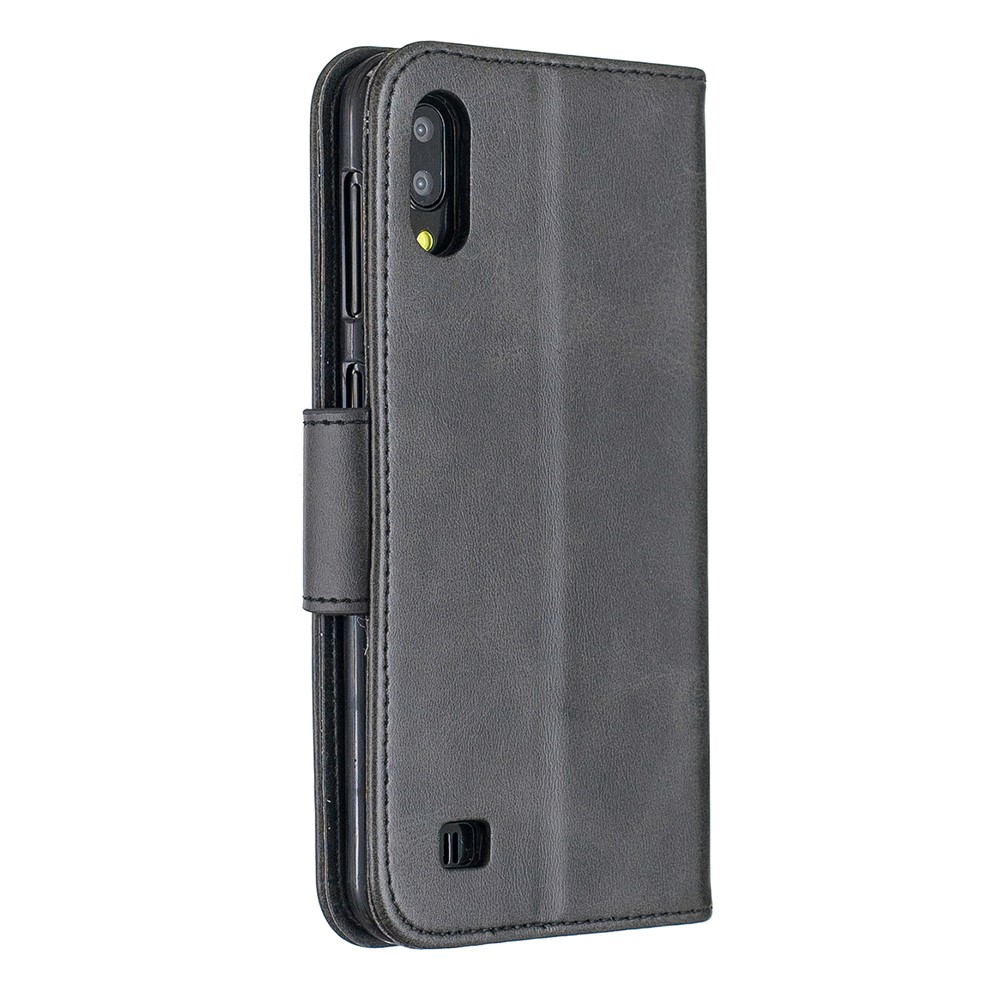 PU Leder Brieftaschenstand Telefonabdeckung Für Samsung Galaxy A10 / M10 - Schwarz