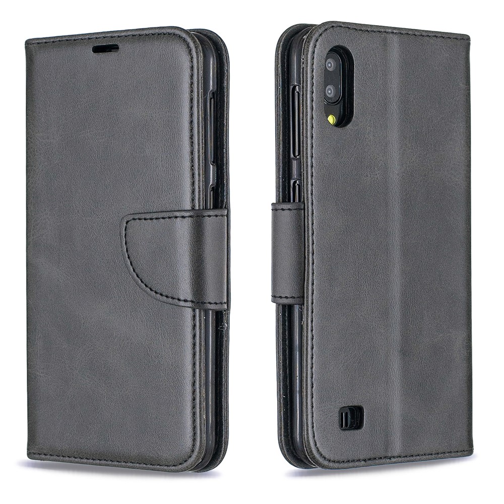 pu en Cuir Portefeuille Couverture de Téléphone Pour Samsung Galaxy A10 / M10 - le Noir