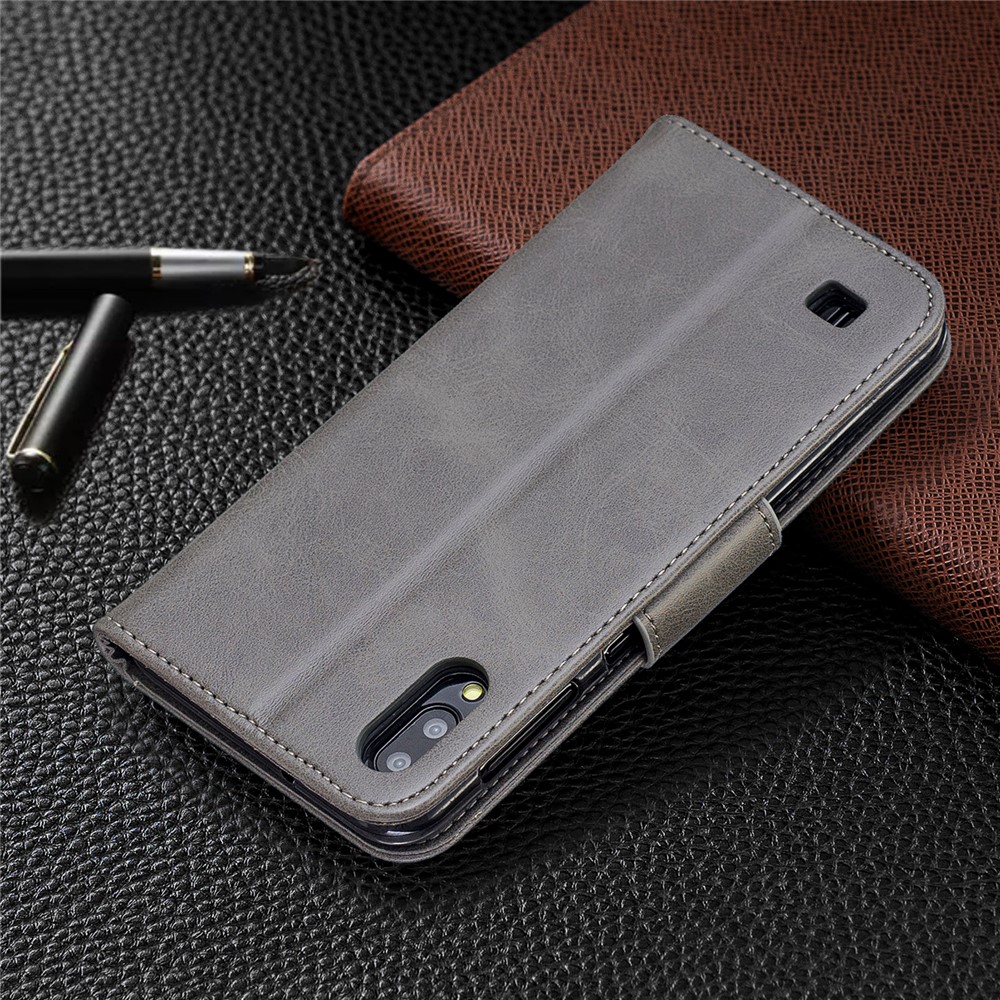 Portafoglio in Pelle PU Coperchio Del Possimento Per Samsung Galaxy A10 / M10 - Grigio Chiaro