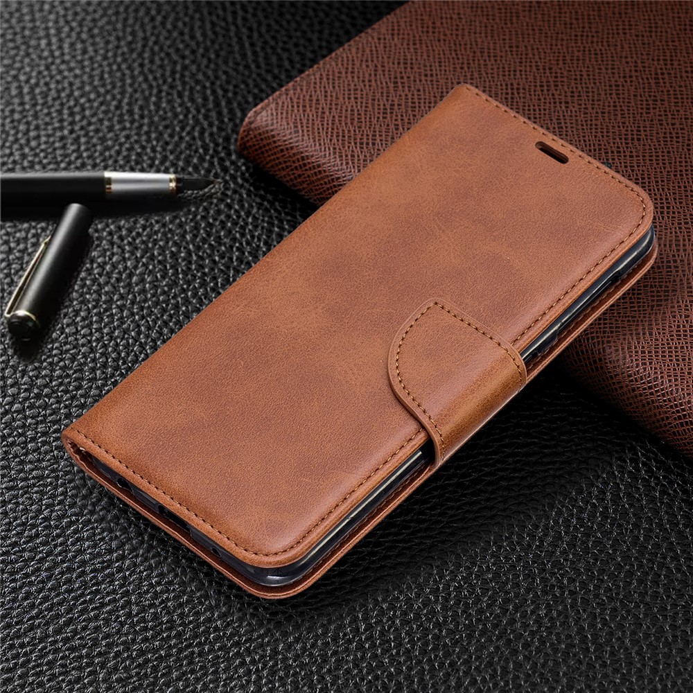 PU Leather Wallet Stand Phone Cover for Samsung Galaxy A10 / M10 - Brown-7