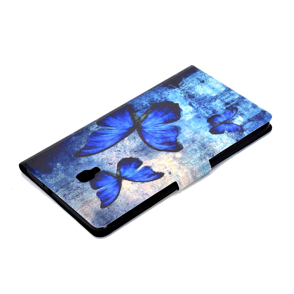 Supporto Per Supporto Per Carta da Stampa Motivi Per Tablet in Pelle PU Per Samsung Galaxy Tab A 8.0 (2017) SM-T380 / SM-T385 - Farfalle Blu