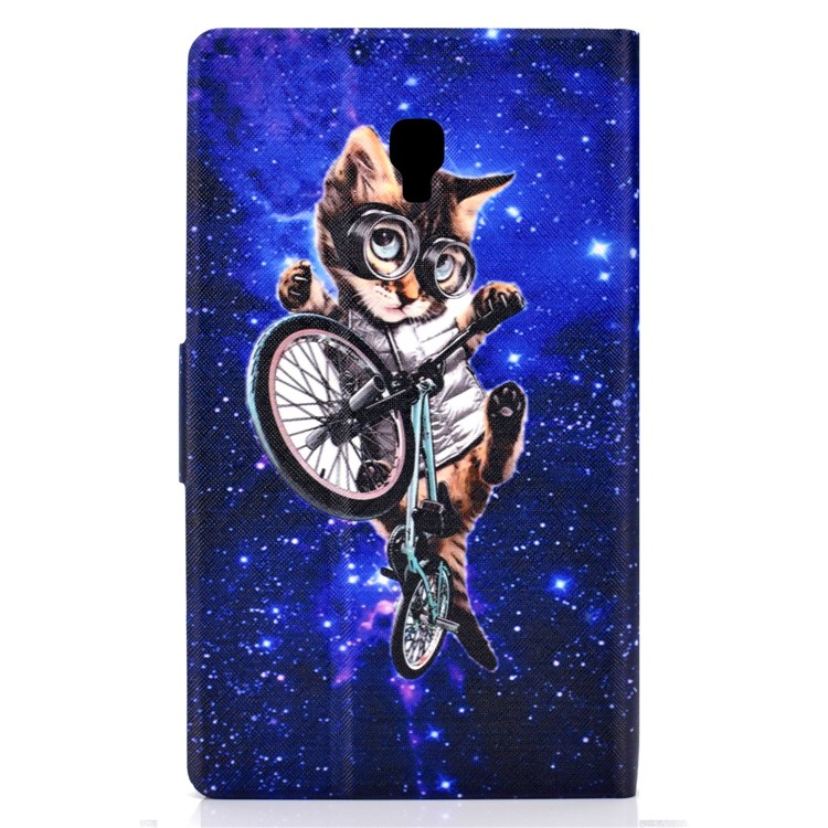 Pattern Printing Card Holder Stand PU Leather Tablet Case for Samsung Galaxy Tab A 8.0 (2017) SM-T380 / SM-T385 - Cycling Cat-3