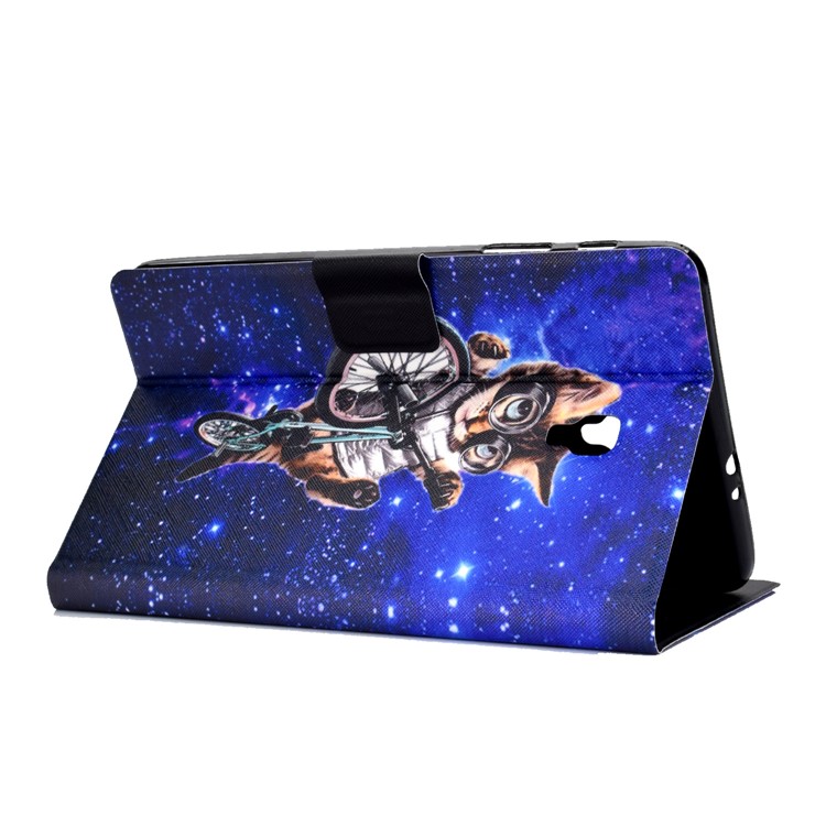 Pattern Printing Card Holder Stand PU Leather Tablet Case for Samsung Galaxy Tab A 8.0 (2017) SM-T380 / SM-T385 - Cycling Cat-5