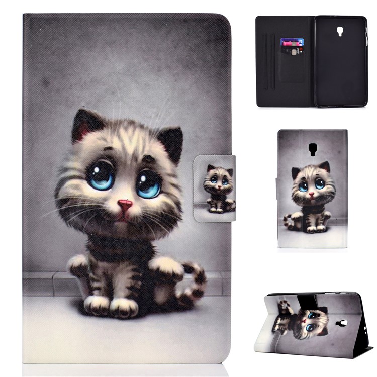 

Pattern Printing Card Holder Stand PU Leather Tablet Case for Samsung Galaxy Tab A 8.0 (2017) SM-T380 / SM-T385 - Cat with Blue Eyes, Galaxy Tab A 8.0 (2017)