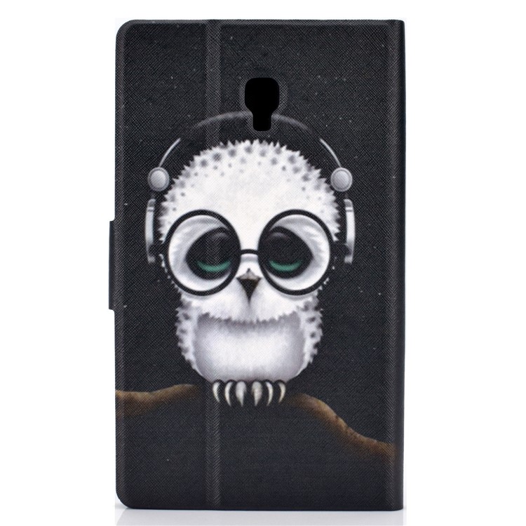 Pattern Printing Card Holder Stand PU Leather Tablet Case for Samsung Galaxy Tab A 8.0 (2017) SM-T380 / SM-T385 - Owl Wearing Headphones-3