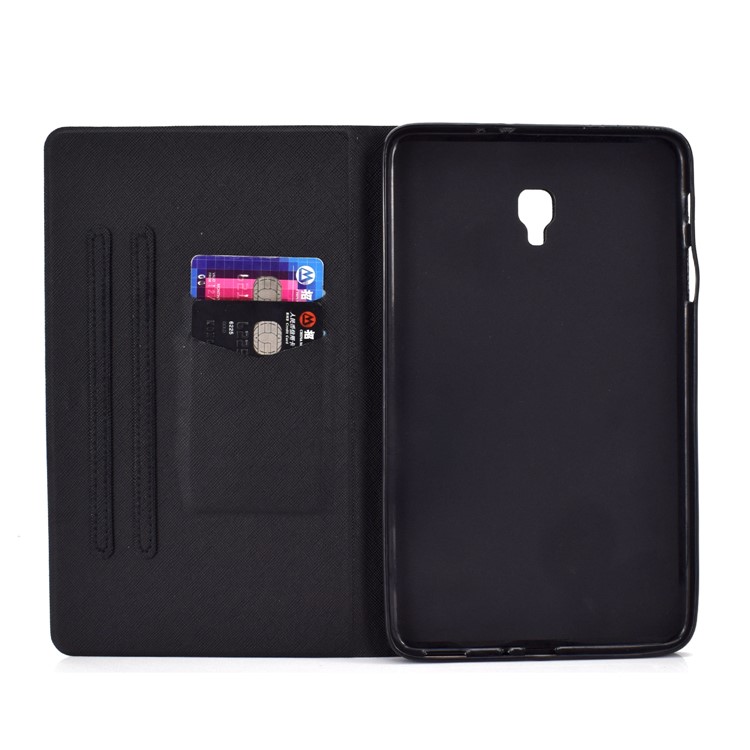 Pattern Printing Card Holder Stand PU Leather Tablet Case for Samsung Galaxy Tab A 8.0 (2017) SM-T380 / SM-T385 - Owl Wearing Headphones-4