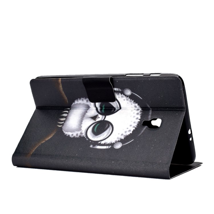 Pattern Printing Card Holder Stand PU Leather Tablet Case for Samsung Galaxy Tab A 8.0 (2017) SM-T380 / SM-T385 - Owl Wearing Headphones-5