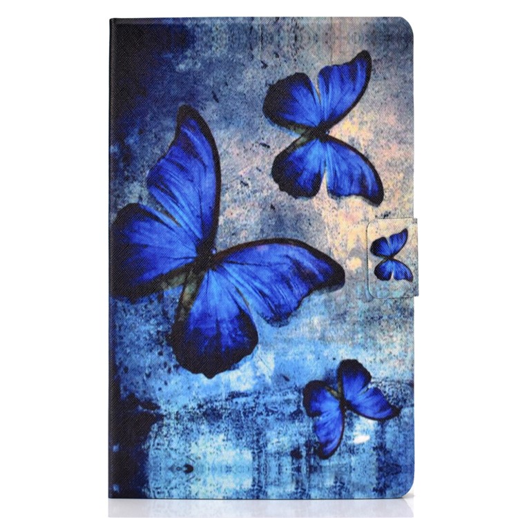 Custodia Per Tablet In Pelle Con Stampa Shockproof Modello Stand PU Tablet Per Samsung Galaxy Tab A 10.5 (2018) T590 T595 - Farfalle Blu-2