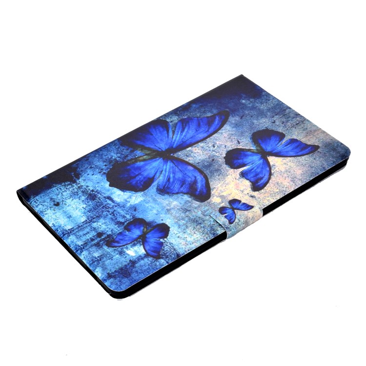 Custodia Per Tablet In Pelle Con Stampa Shockproof Modello Stand PU Tablet Per Samsung Galaxy Tab A 10.5 (2018) T590 T595 - Farfalle Blu-9