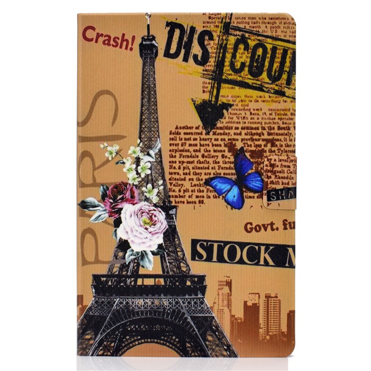 Custodia Per Tablet In Pelle Con Stampa Shockproof Modello Stand PU Tablet Per Samsung Galaxy Tab A 10.5 (2018) T590 T595 - Torre Eiffel-2