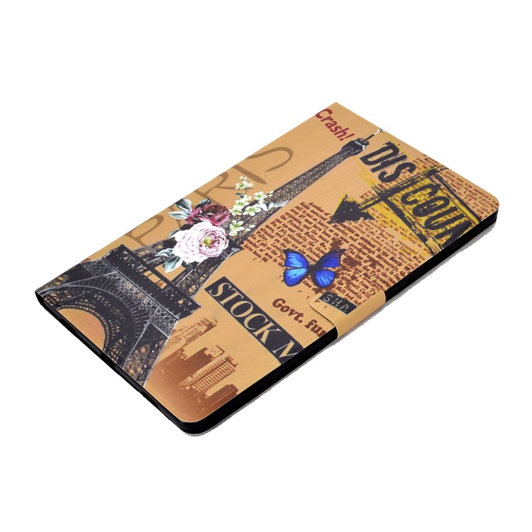 Custodia Per Tablet In Pelle Con Stampa Shockproof Modello Stand PU Tablet Per Samsung Galaxy Tab A 10.5 (2018) T590 T595 - Torre Eiffel-8