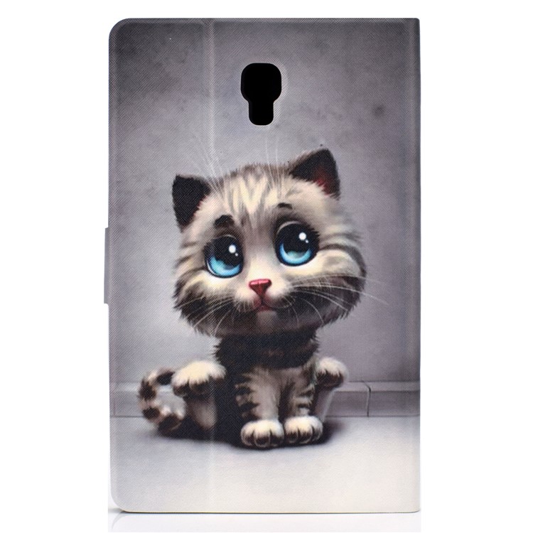 Custodia Per Tablet In Pelle Con Stampa Shockproof Modello Stand PU Tablet Per Samsung Galaxy Tab A 10.5 (2018) T590 T595 - Gatto Con Gli Occhi Azzurri-3
