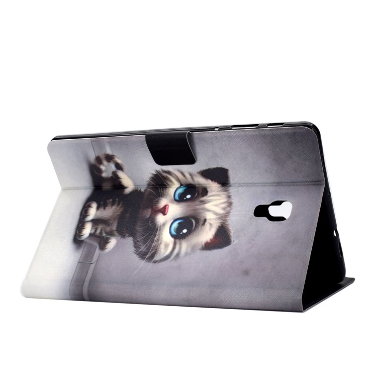 Custodia Per Tablet In Pelle Con Stampa Shockproof Modello Stand PU Tablet Per Samsung Galaxy Tab A 10.5 (2018) T590 T595 - Gatto Con Gli Occhi Azzurri-5