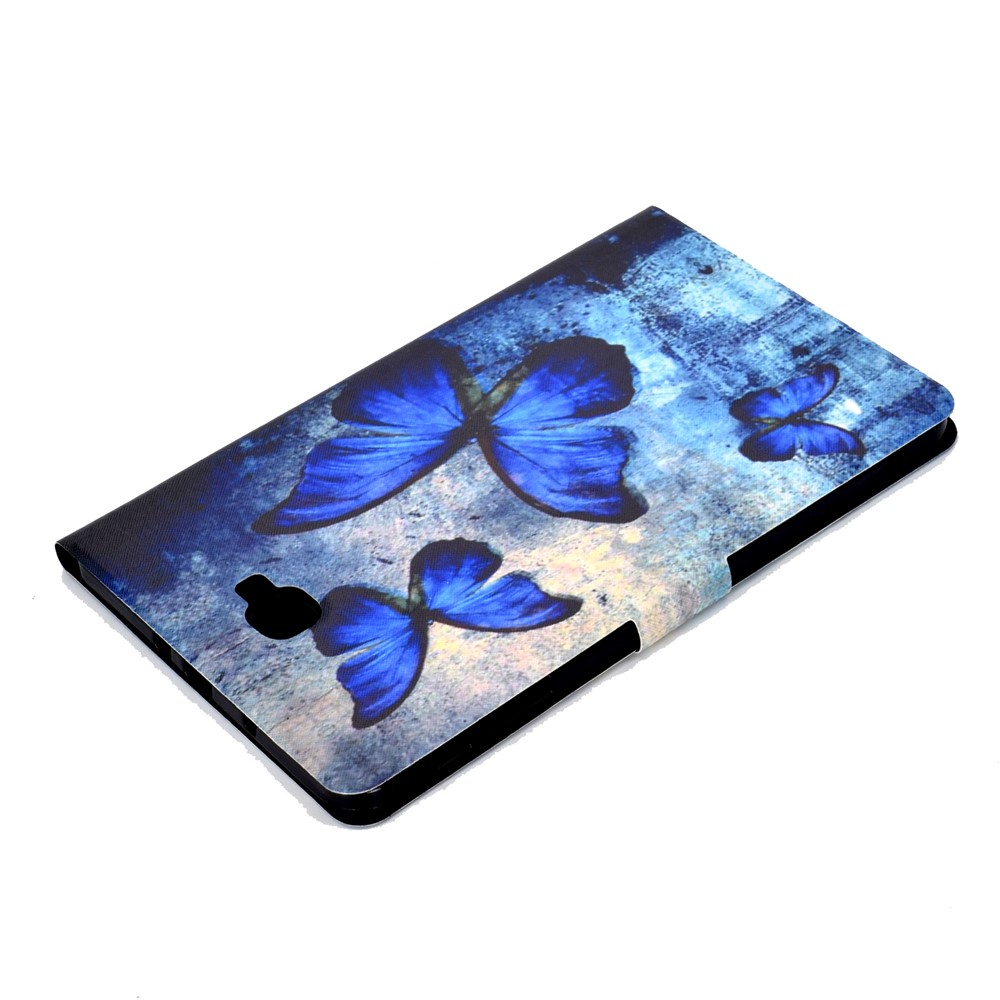 Shock-proof Pattern Printing Card Slot Stand PU Leather Tablet Cover for Samsung Galaxy Tab A 10.1 (2016) T580 - Blue Butterflies-10