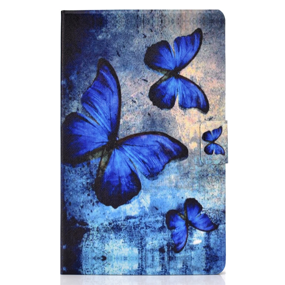 Shock-proof Pattern Printing Card Slot Stand PU Leather Tablet Cover for Samsung Galaxy Tab A 10.1 (2016) T580 - Blue Butterflies-2