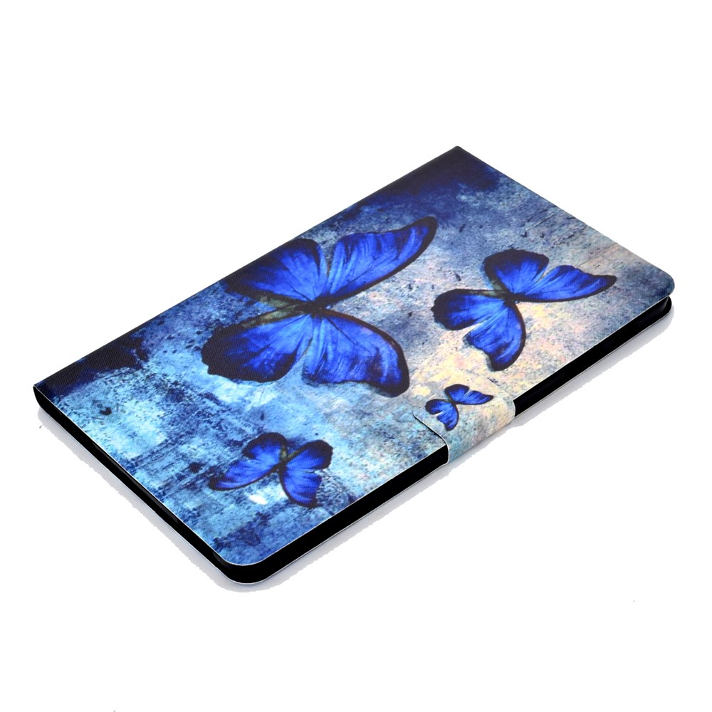Shock-proof Pattern Printing Card Slot Stand PU Leather Tablet Cover for Samsung Galaxy Tab A 10.1 (2016) T580 - Blue Butterflies-9