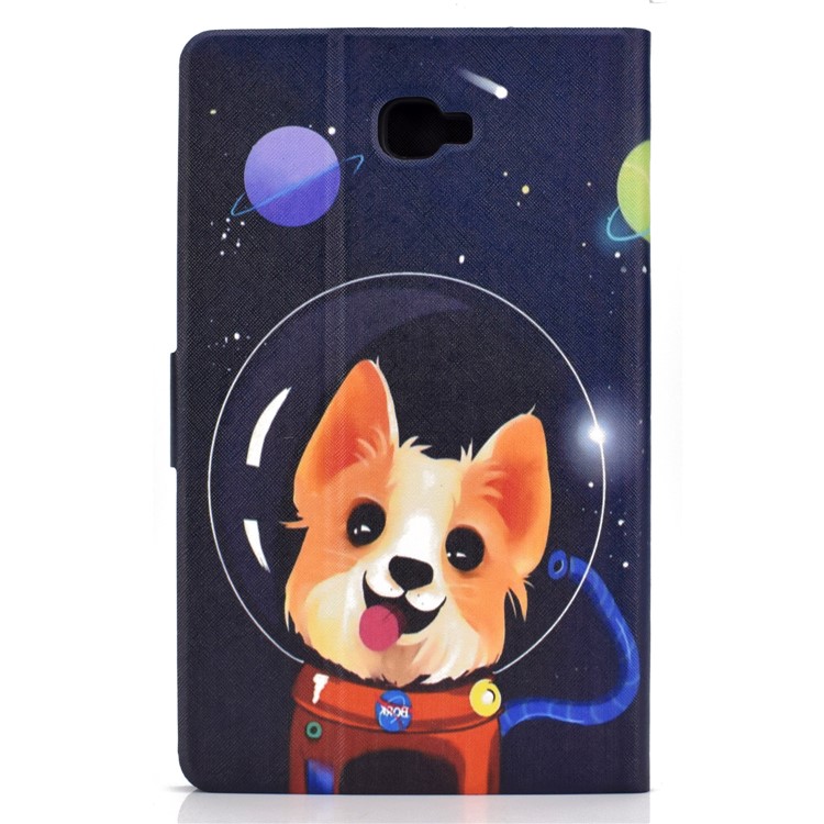 Shock-proof Pattern Printing Card Slot Stand PU Leather Tablet Cover for Samsung Galaxy Tab A 10.1 (2016) T580 - Aerospace Dog-3