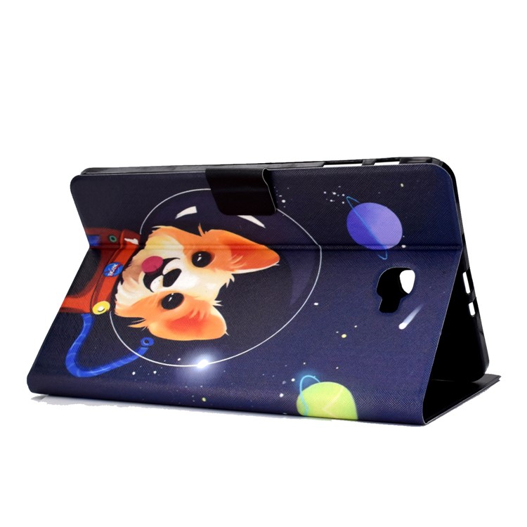 Shock-proof Pattern Printing Card Slot Stand PU Leather Tablet Cover for Samsung Galaxy Tab A 10.1 (2016) T580 - Aerospace Dog-5