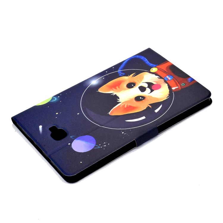 Shock-proof Pattern Printing Card Slot Stand PU Leather Tablet Cover for Samsung Galaxy Tab A 10.1 (2016) T580 - Aerospace Dog-9